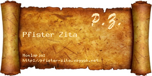 Pfister Zita névjegykártya